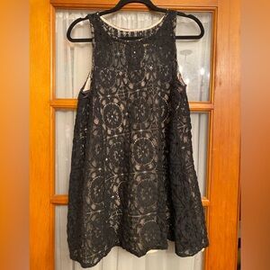 Free People Black Baby Doll Lace Mini Dress - So sweet Size SP Racer style Back.